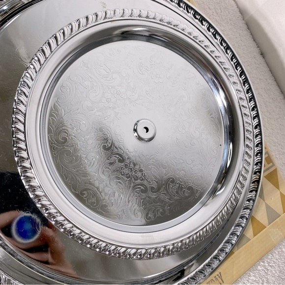 Vintage Irvinware Silver Tone Two Tier Serving Tray W Handle - Picture 13 of 16